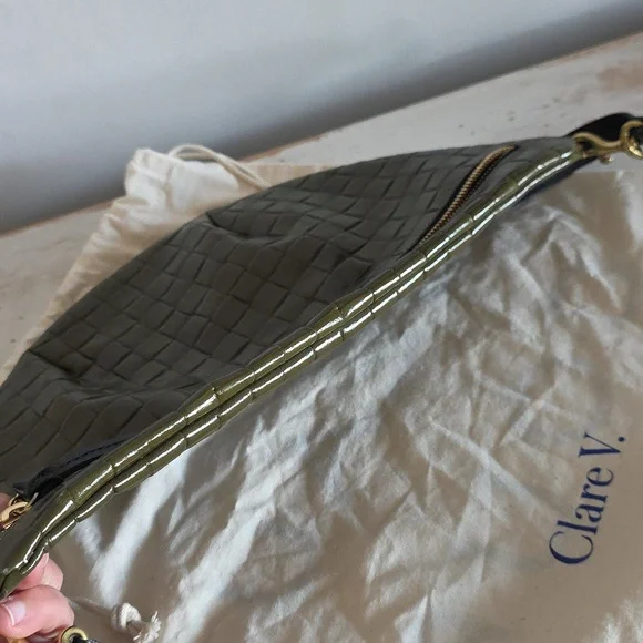 Clare V. Grande Fanny Pack In Army Leather Embossed - Picture 12 of 16